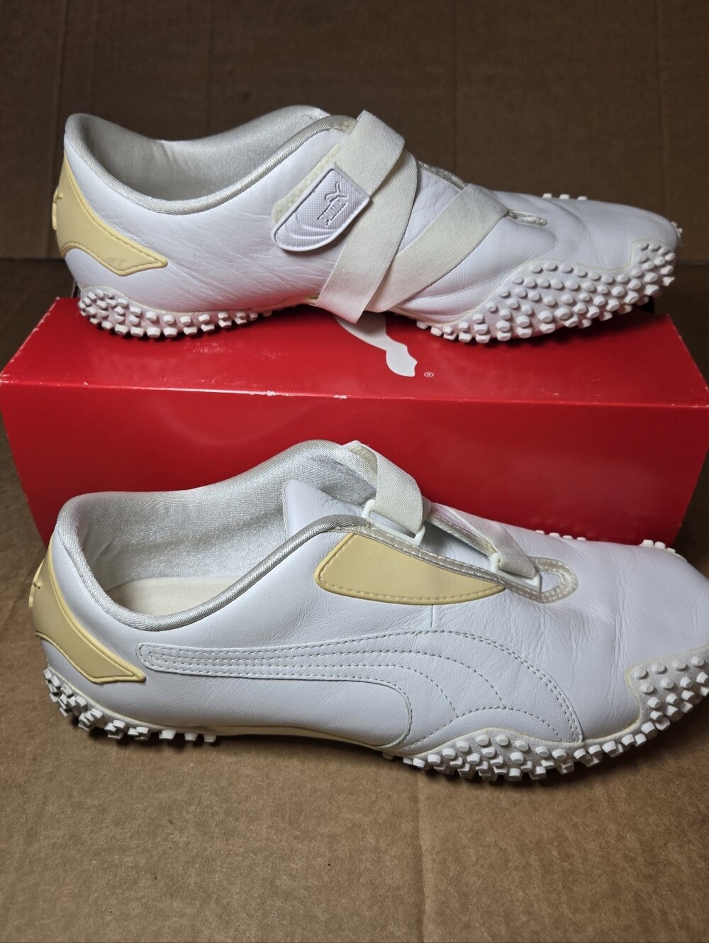 Puma Mostro Y2K Mens White Sneakers with Cream Accents